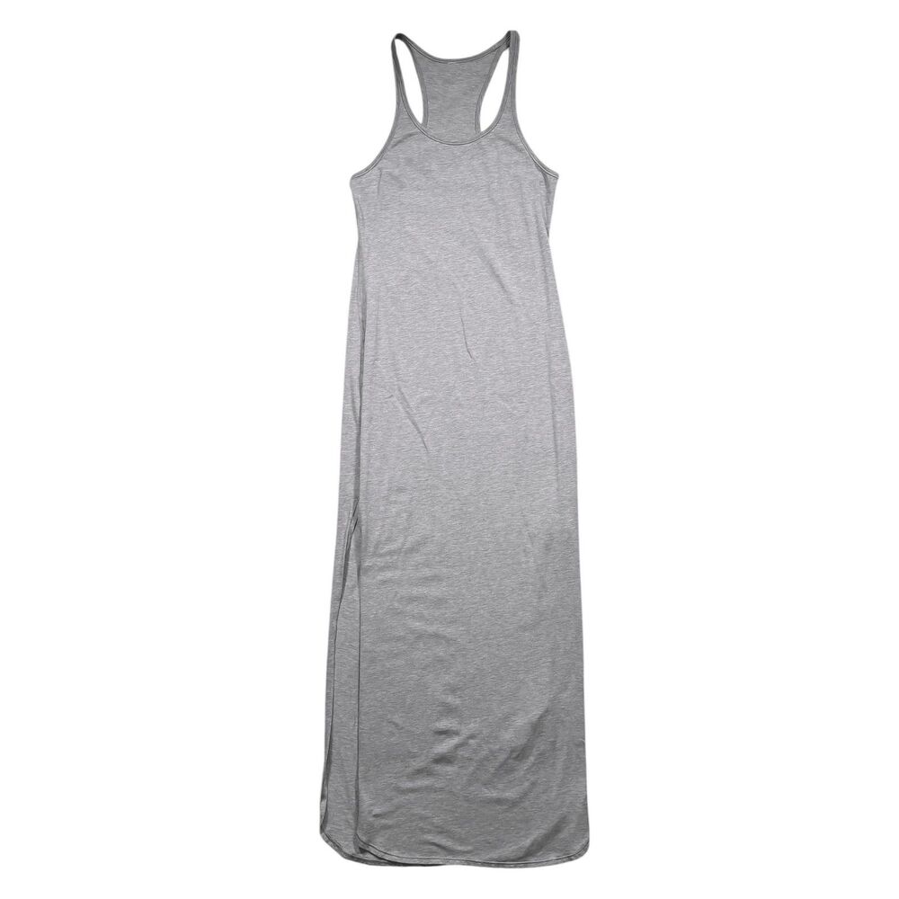 Lululemon Women S Gray Racerback Refresh Maxi Dress Sleeveless Stretch Side Slit
